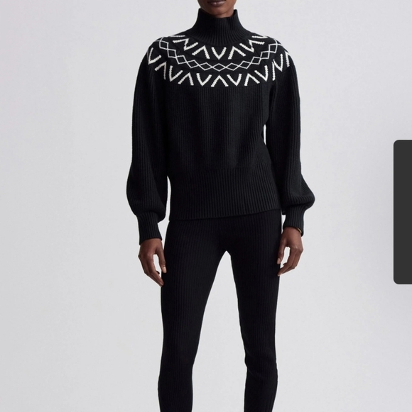 Varley Marcie Fair Isle Yoke Neck Knit Sweater - Picture 9 of 15